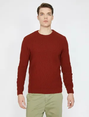 17417 Brick Red Crew Neck Jumper