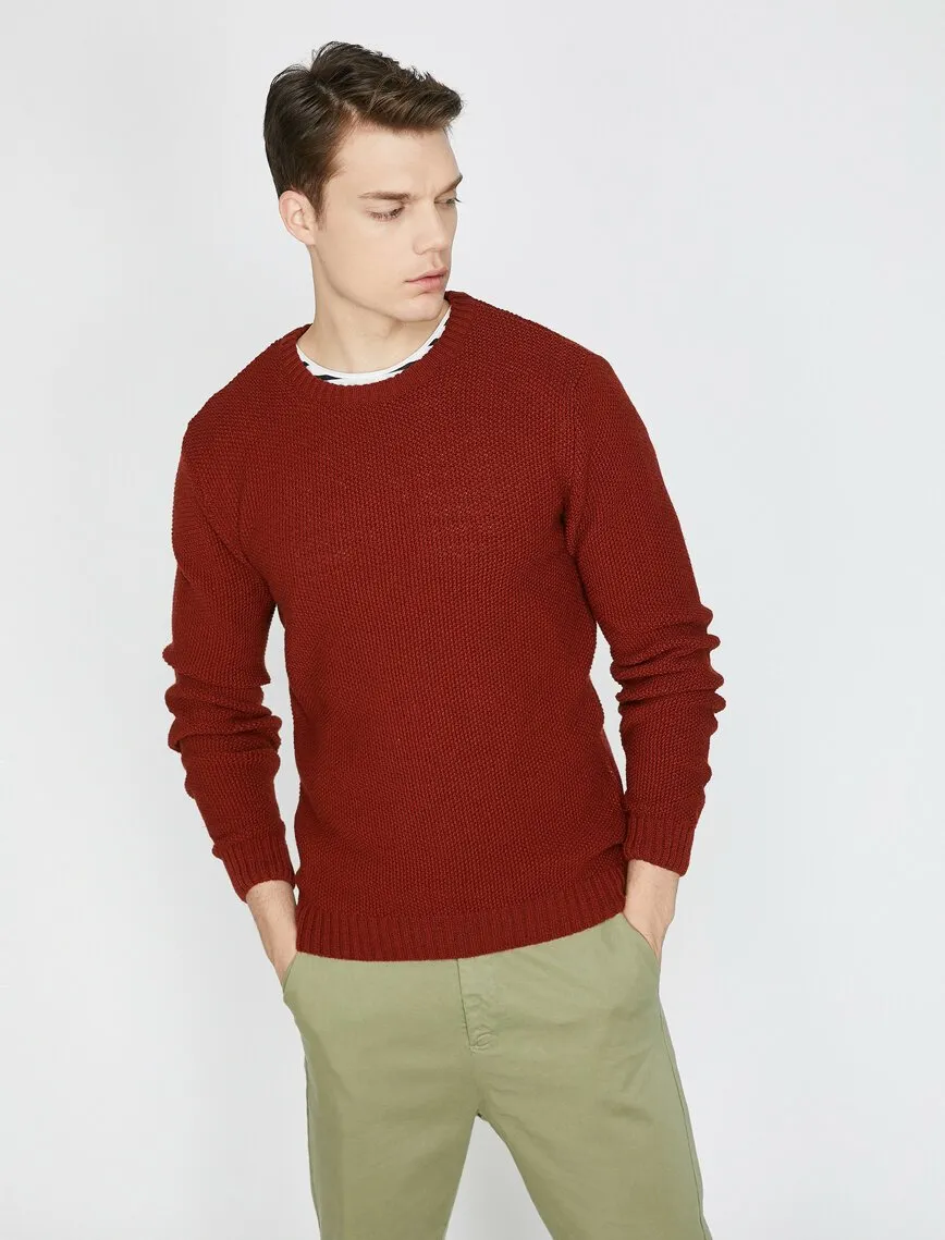 17417 Brick Red Crew Neck Jumper