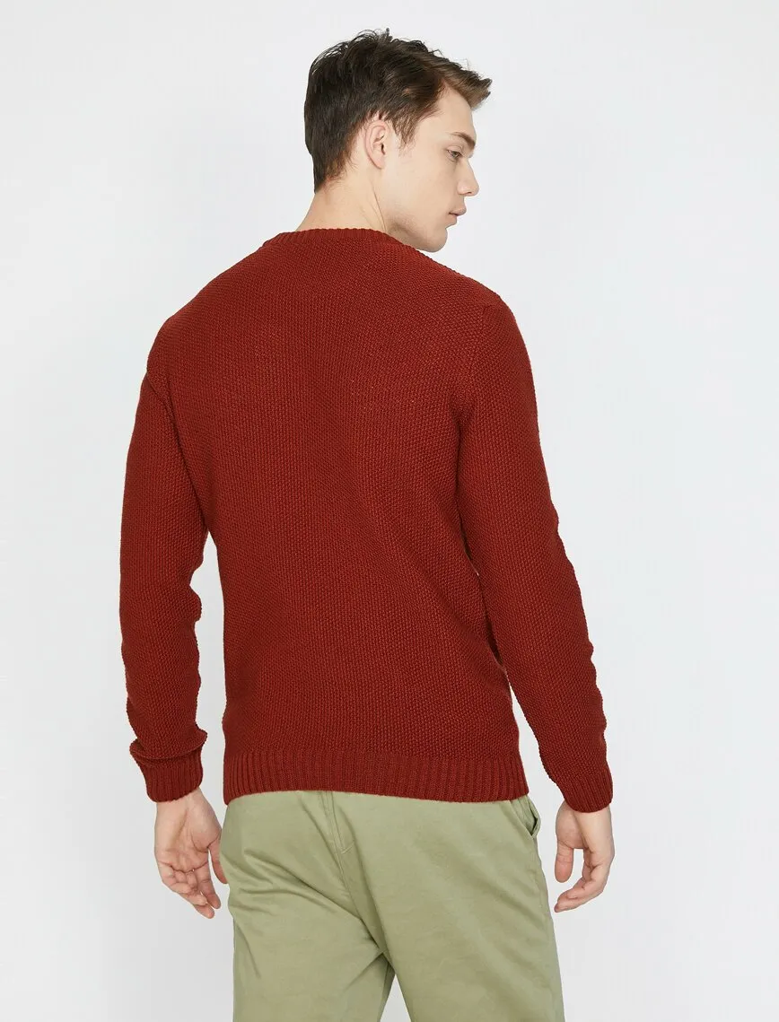 17417 Brick Red Crew Neck Jumper