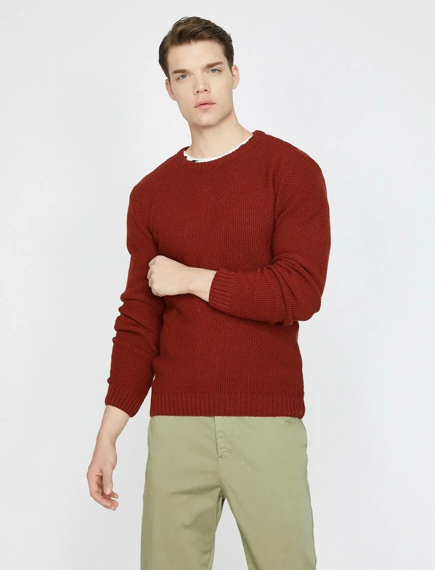 17417 Brick Red Crew Neck Jumper