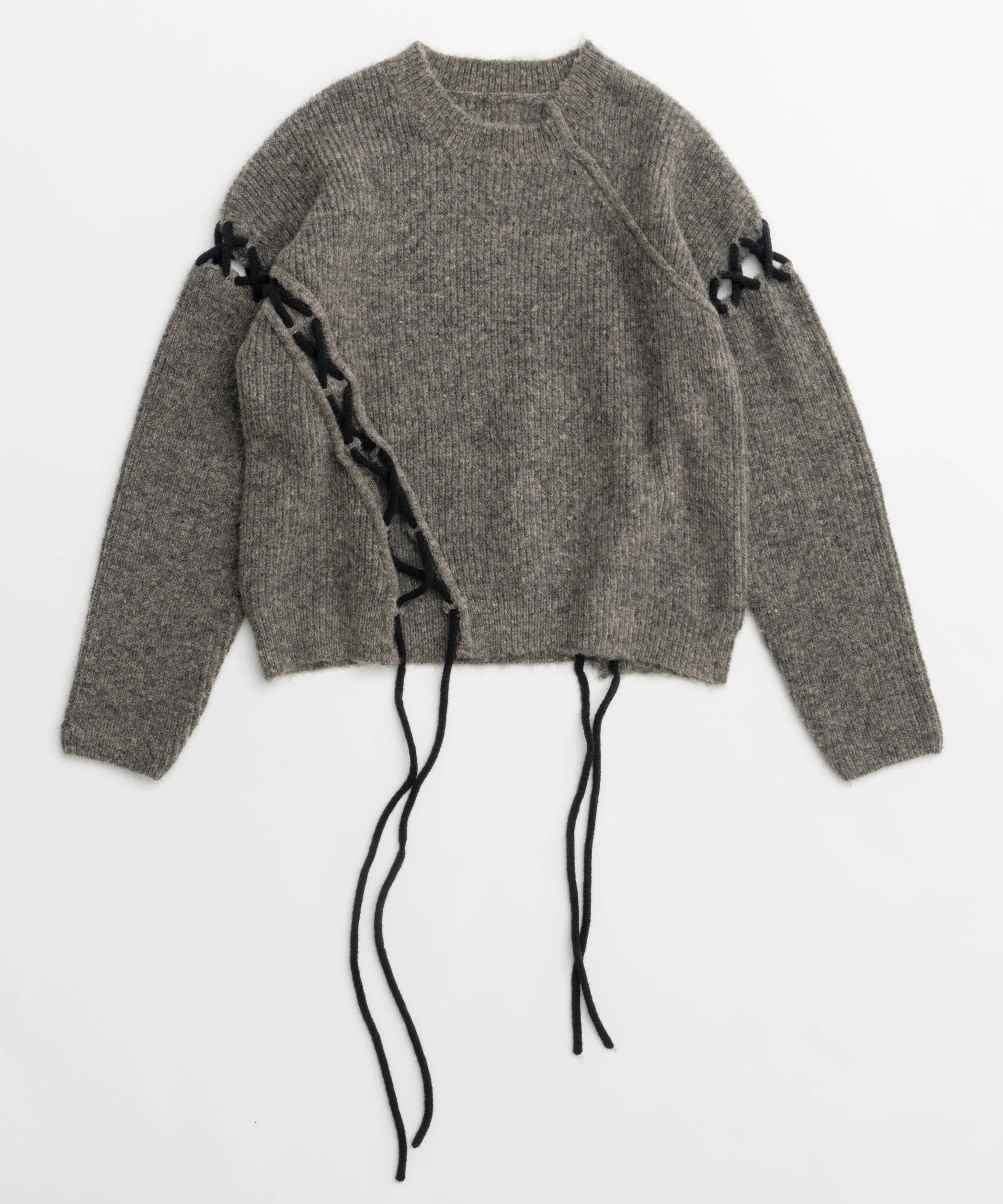 【24WINTER PRE-ORDER】Lace Up Knit Tops