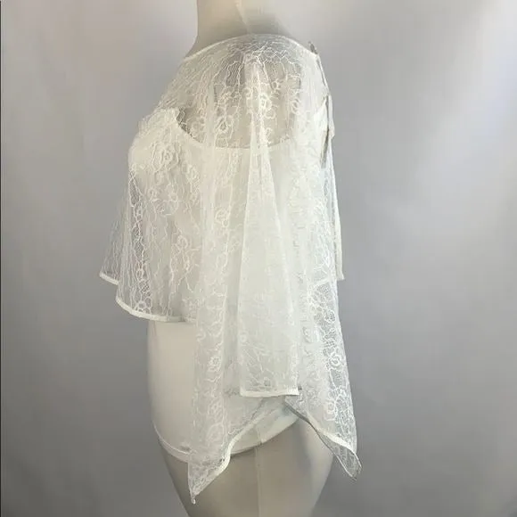 AnnFontaineWhite Lace Overlay Top NEW