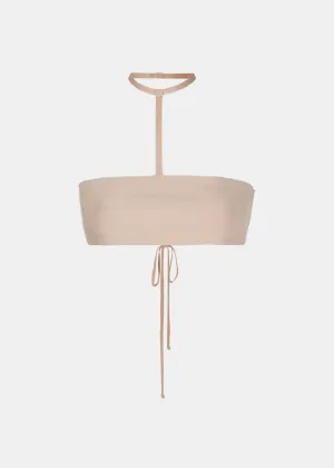 Beige Halterneck Mini Top
