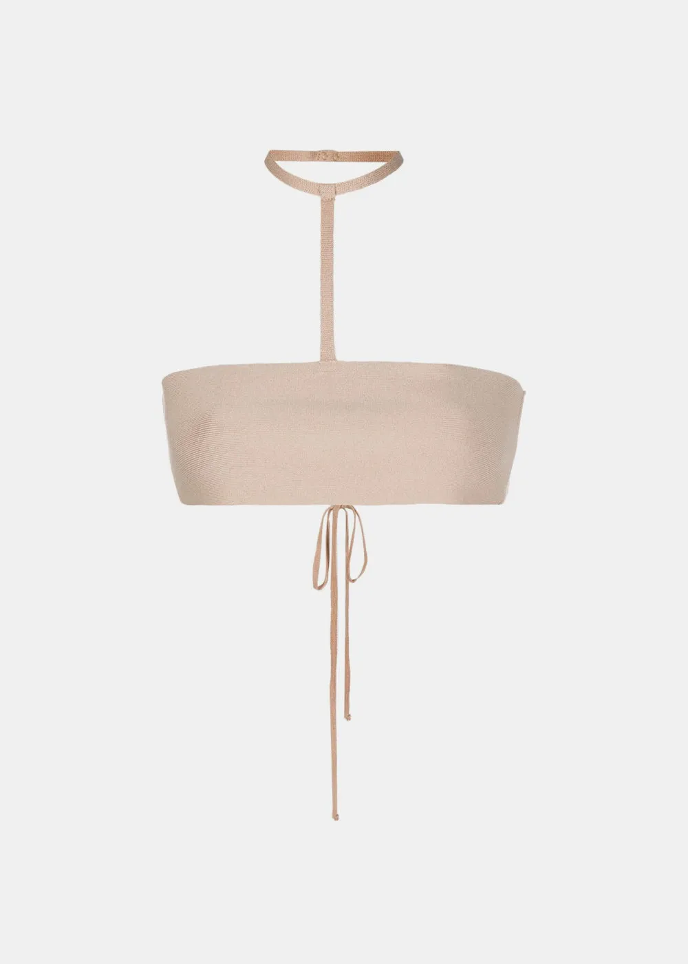 Beige Halterneck Mini Top