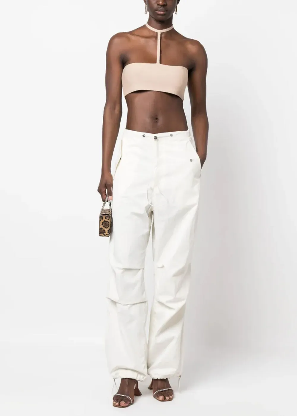 Beige Halterneck Mini Top