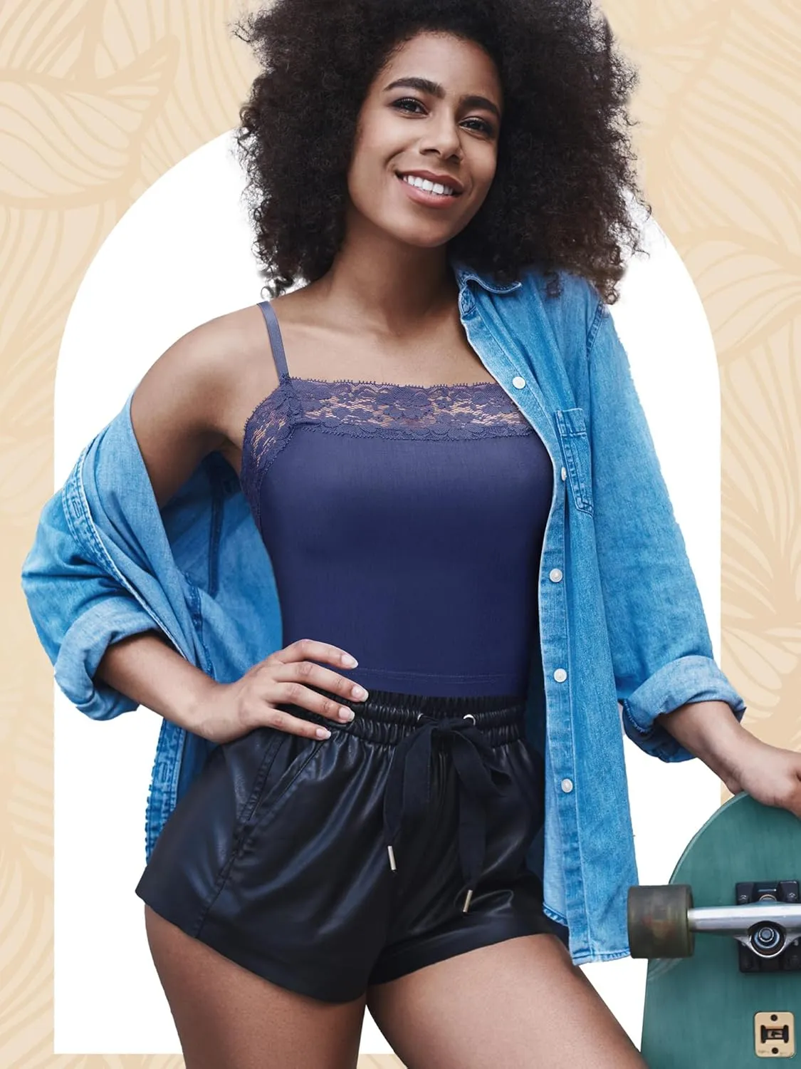Bencailor 6 Pcs Women's Lace Camisole Spaghetti Strap Bralettes Crop Tops Half Cami Top Bandeau Tank Tops