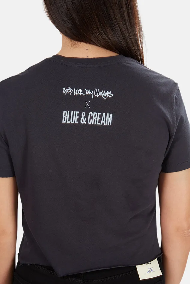 Black Blue&Cream x Good Luck Dry Cleaners Cindy Crawford Tee