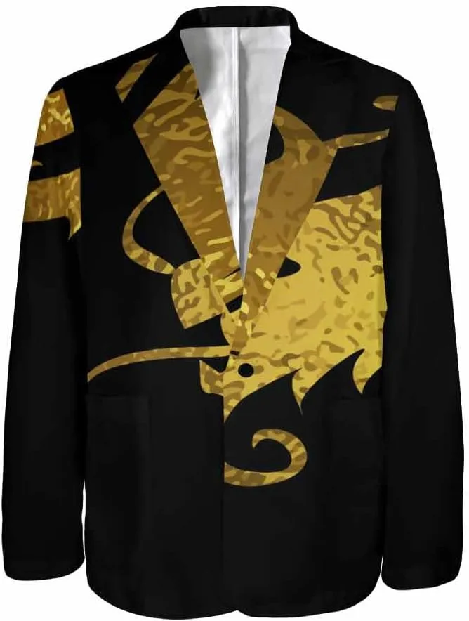 Blazer for Men Blue Dragon Chasing Fireball Men's Blazer Jacket Sports Coats Regular Fit One Buttons Suit Jackets