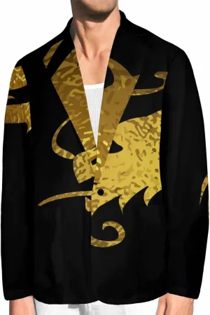 Blazer for Men Blue Dragon Chasing Fireball Men's Blazer Jacket Sports Coats Regular Fit One Buttons Suit Jackets