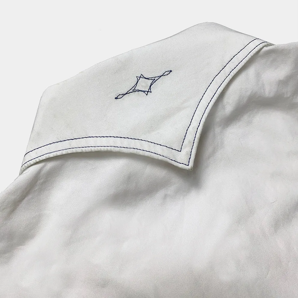 DDL 323RR-DEL TORO V-WB REGULAR FIT 2 POCKET SHORT SLEEVE WESTERN CONTRASTING BLUE STITCH SHIRT-E0 WHITE