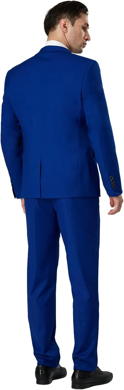 DEETRUST Men's 3 Piece Slim Fit Suit Set, 2 Button Blazer Jacket Vest Pants with Tie, Mens Suit for Party, Wedding & Business