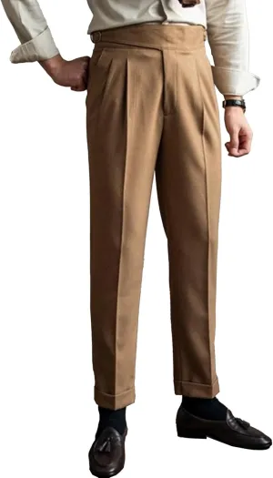 DGHM-JLMY Men's Fashion Slim Fit Dress Pants High Waist Straight Retro Pant Trousers Casual Business Formal Pants