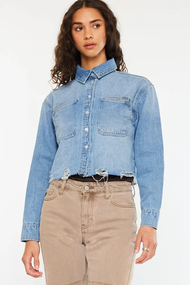 Gemmi Crop Denim Shirts