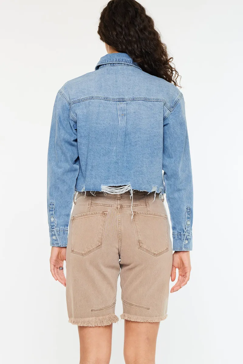 Gemmi Crop Denim Shirts