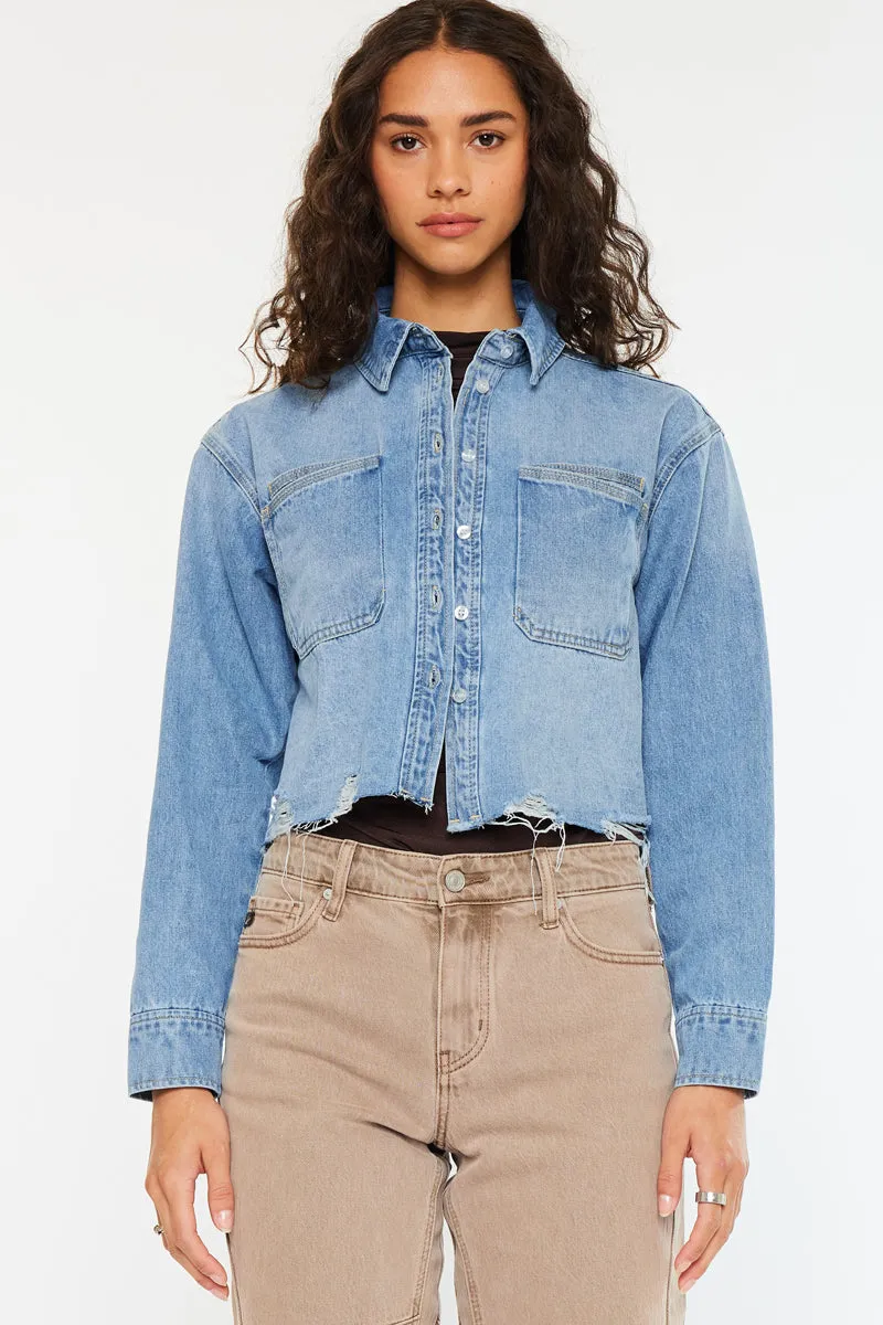 Gemmi Crop Denim Shirts