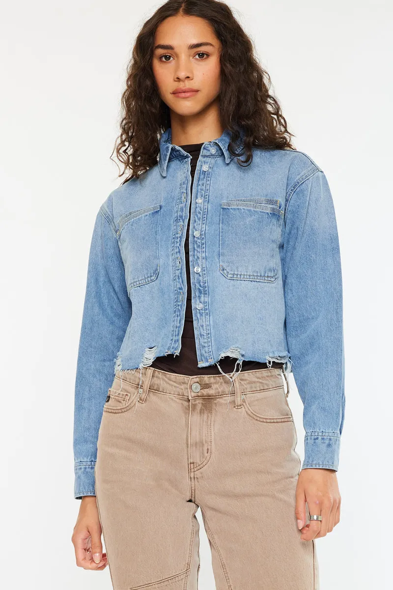 Gemmi Crop Denim Shirts