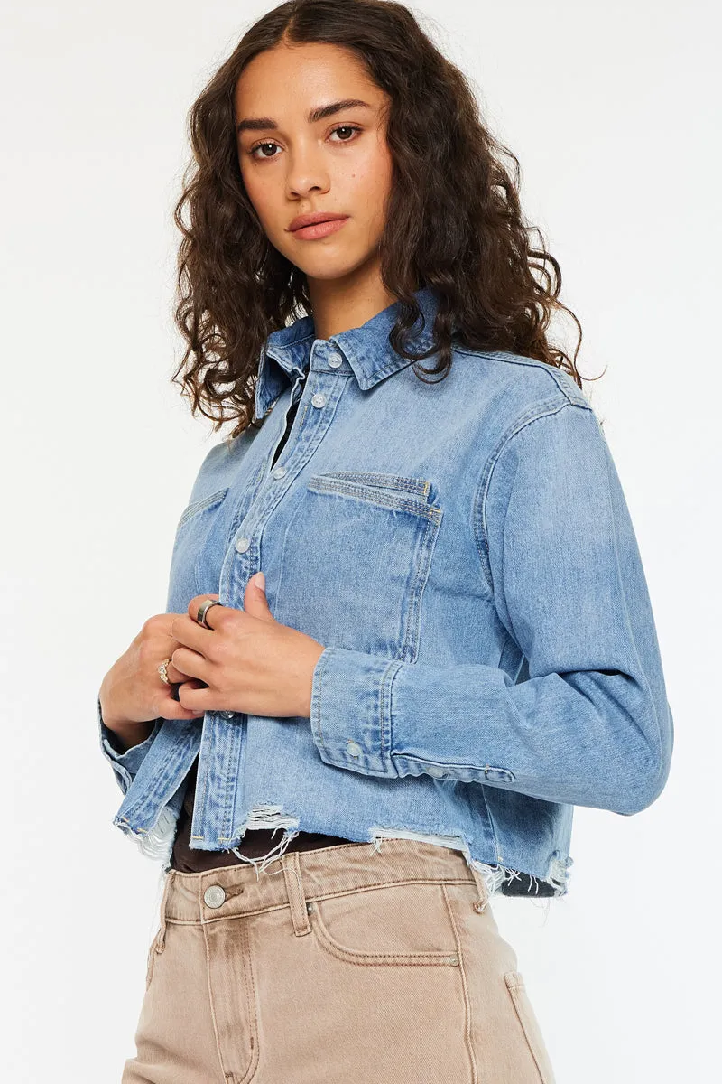 Gemmi Crop Denim Shirts
