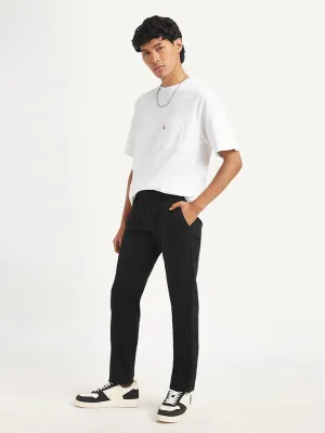 Men's Black Tapered Chino Trousers
