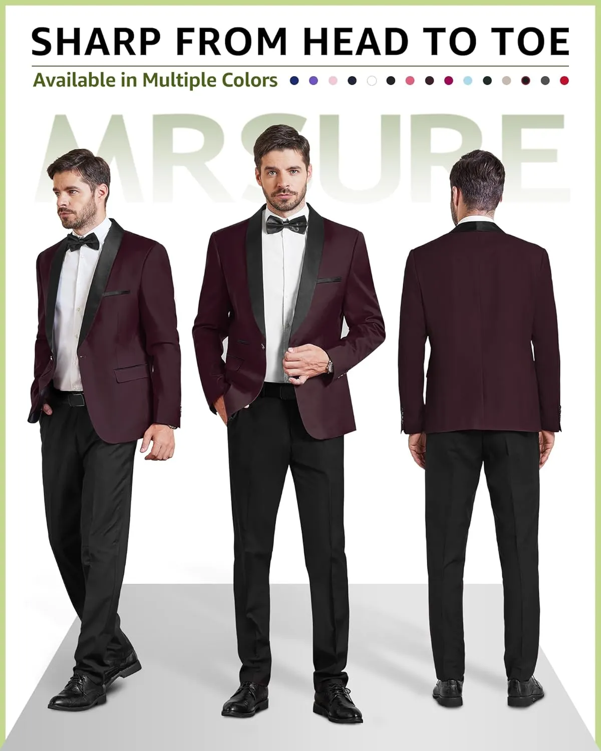 MrSure Men's Casual Blazer One Button Shawl Lapel Jacket, Lightweight Coats for Wedding Party
