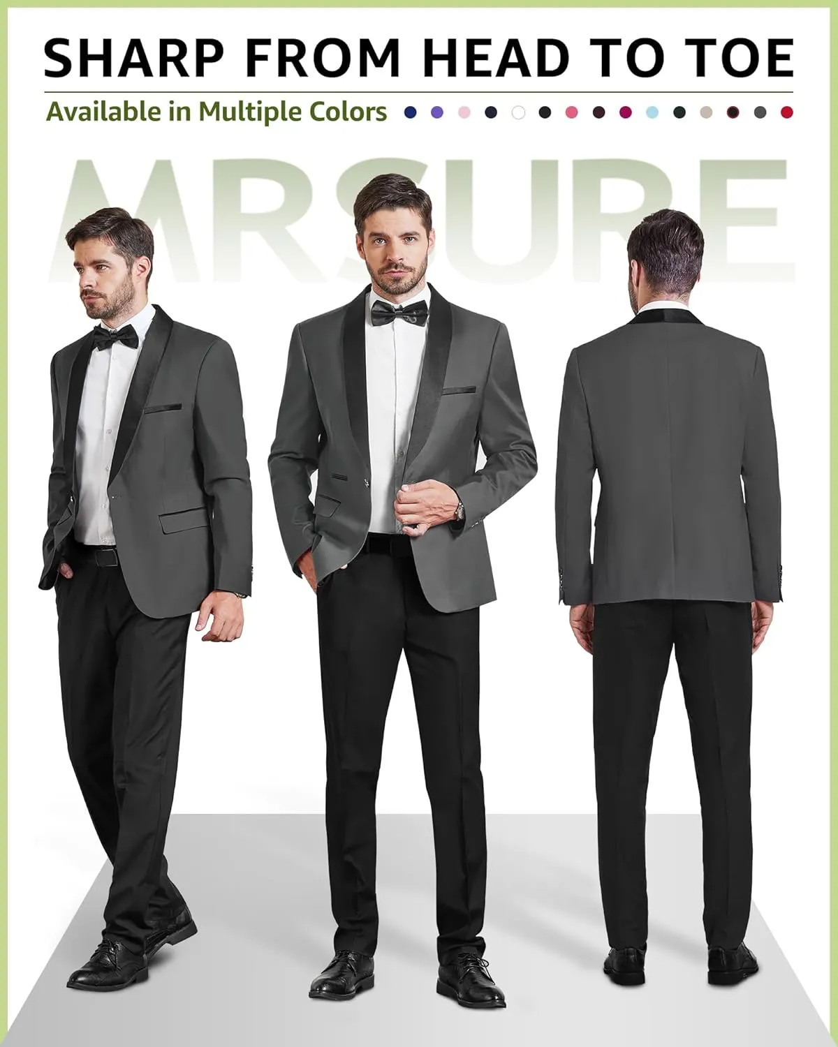 MrSure Men's Casual Blazer One Button Shawl Lapel Jacket, Lightweight Coats for Wedding Party