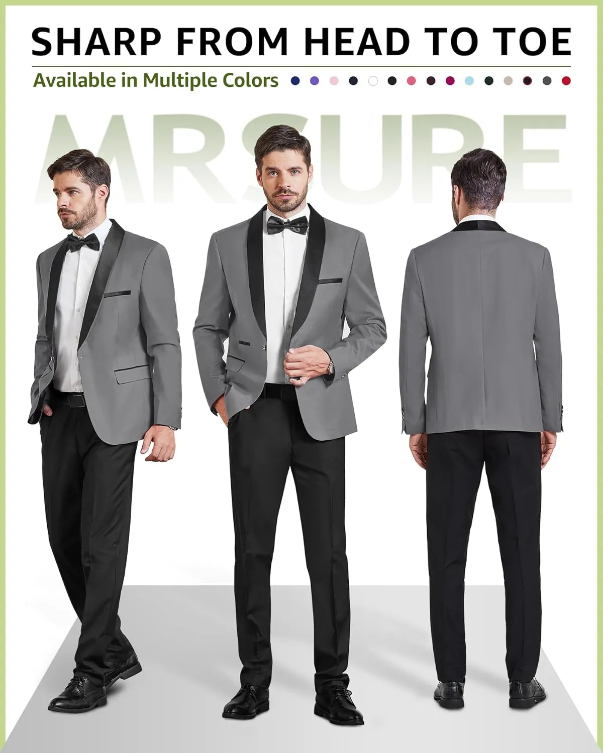 MrSure Men's Casual Blazer One Button Shawl Lapel Jacket, Lightweight Coats for Wedding Party