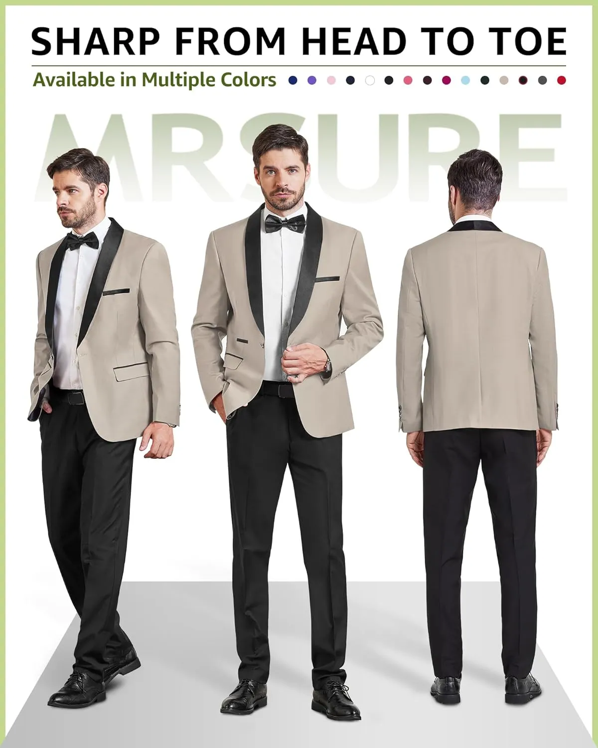 MrSure Men's Casual Blazer One Button Shawl Lapel Jacket, Lightweight Coats for Wedding Party