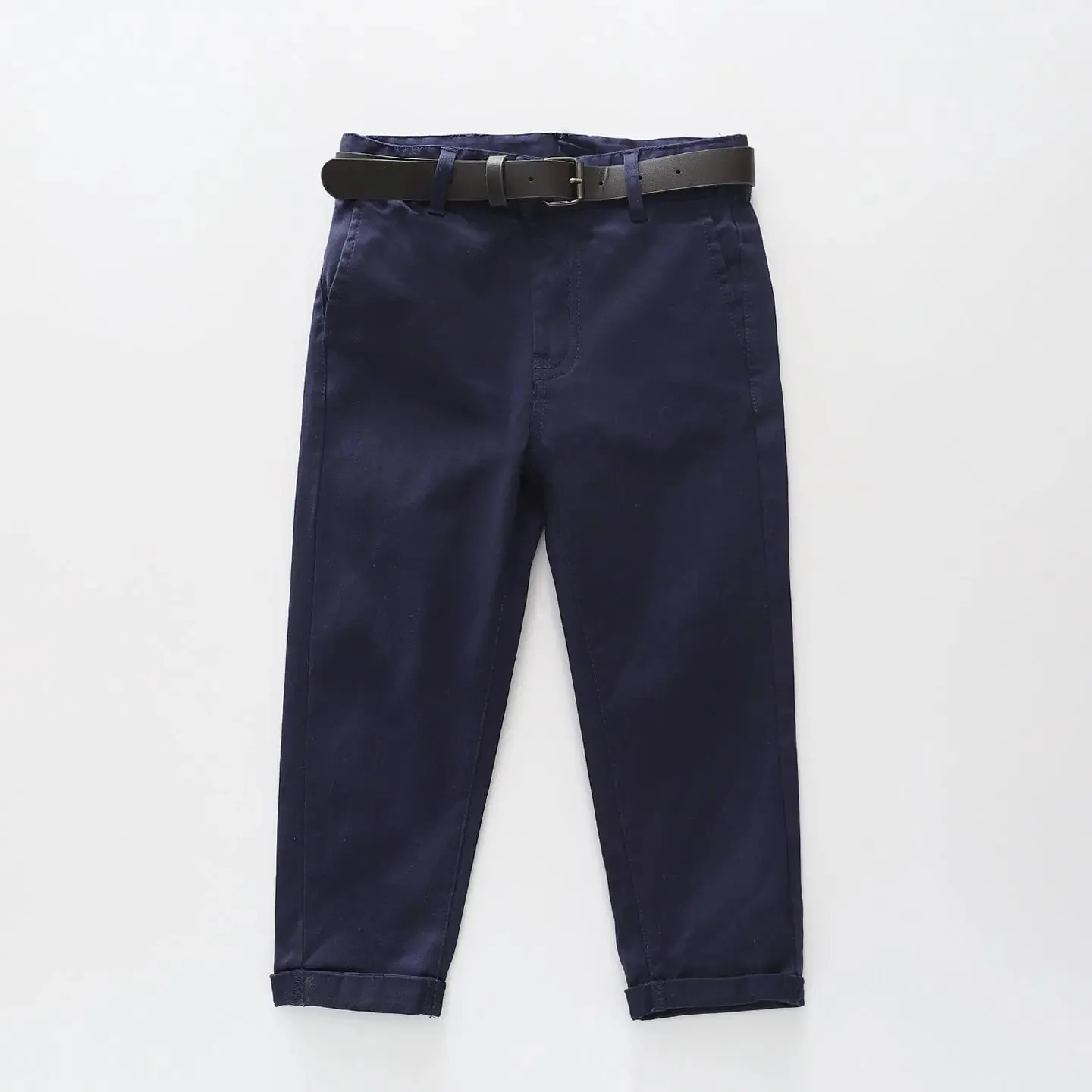 Navy Chino with Brown Belt