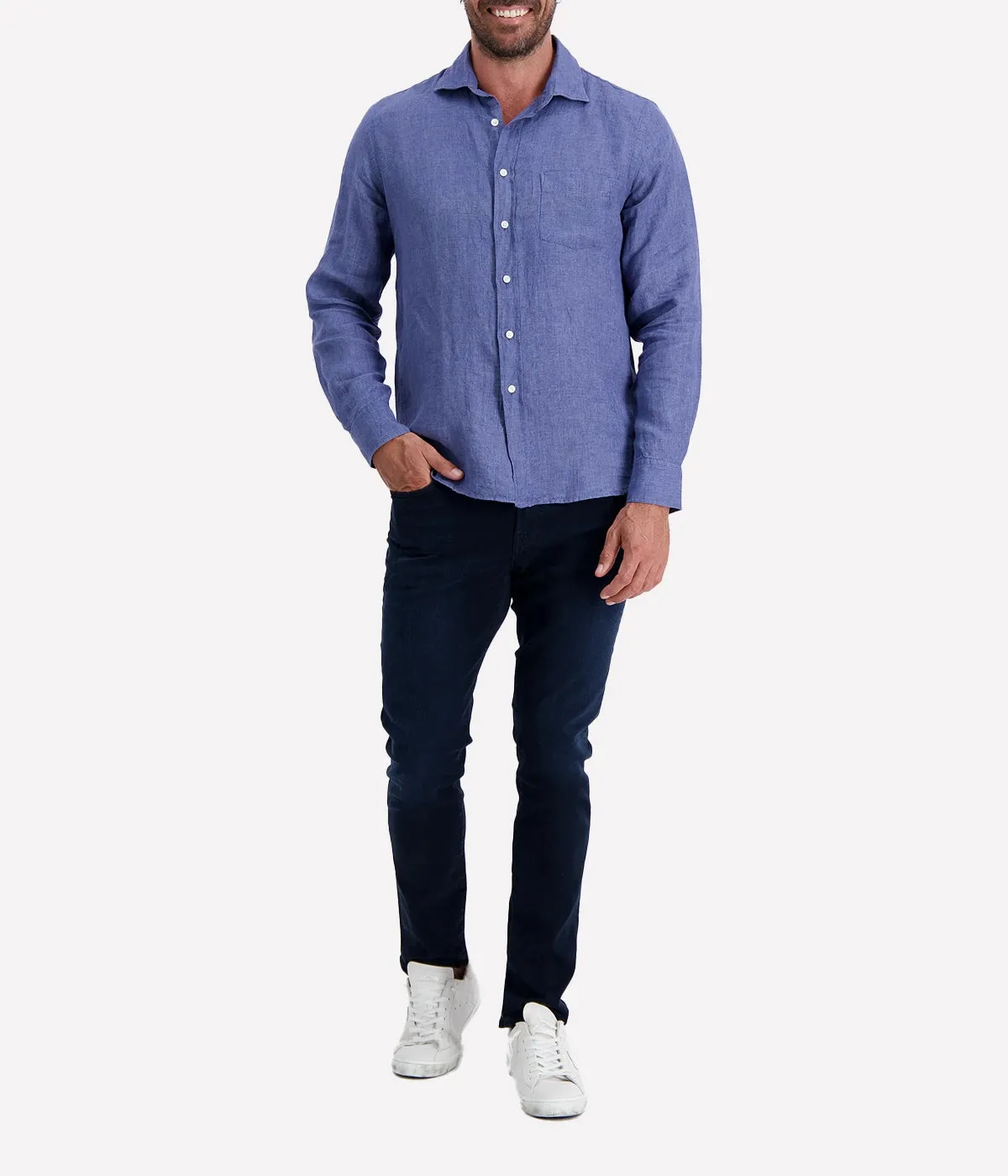 Paul Woven T-Shirt in Denim