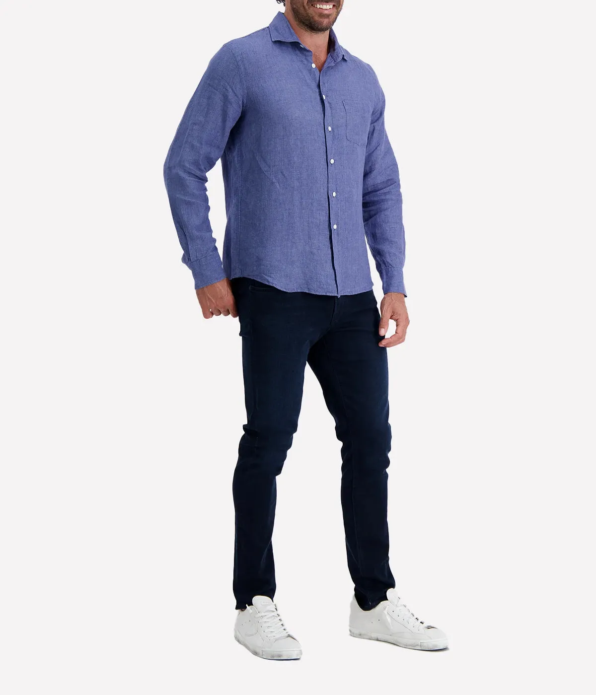 Paul Woven T-Shirt in Denim