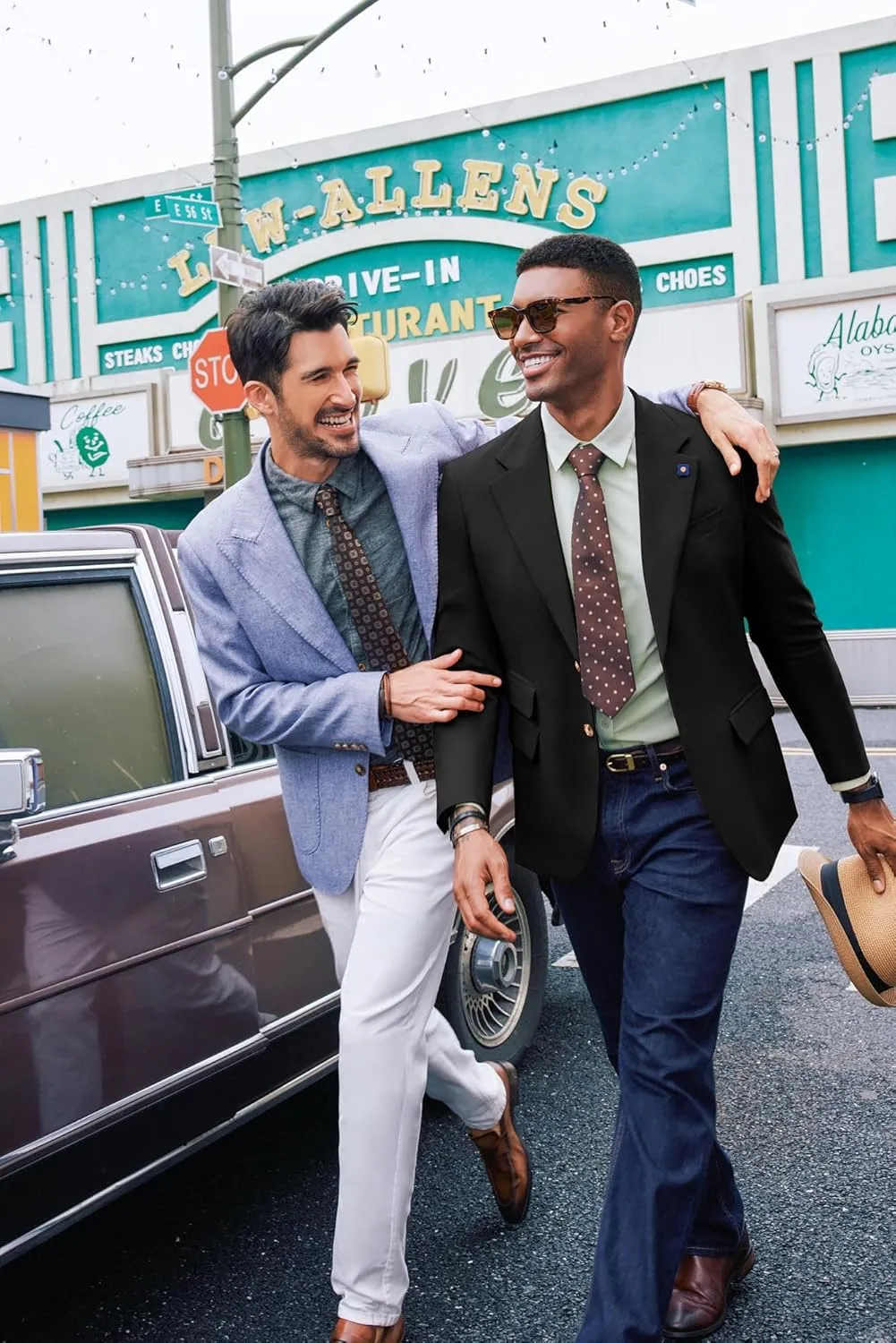 PJ PAUL JONES Men's Sport Coats and Blazers Linen Cotton Blazer Regular Fit 2 Buttons Suit Jacket with Removable Brooch