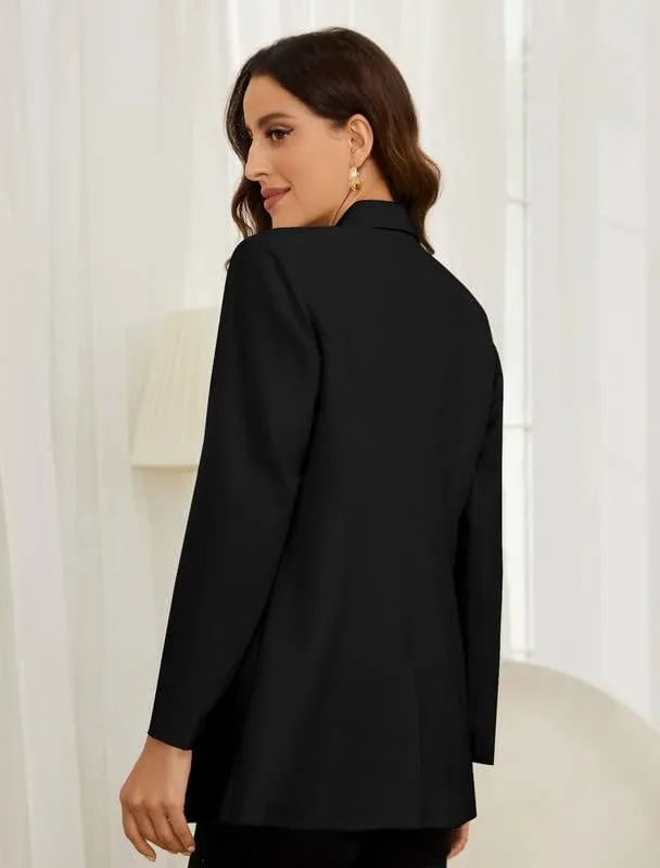 PLOYDIEN Classic Long Blazer Jackets for Women, Elegant Long Sleeve Blazers for Women, Perfect for Business & Casual Wear