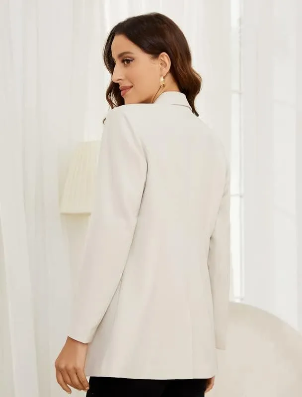 PLOYDIEN Classic Long Blazer Jackets for Women, Elegant Long Sleeve Blazers for Women, Perfect for Business & Casual Wear