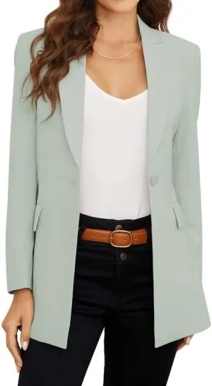 PLOYDIEN Classic Long Blazer Jackets for Women, Elegant Long Sleeve Blazers for Women, Perfect for Business & Casual Wear