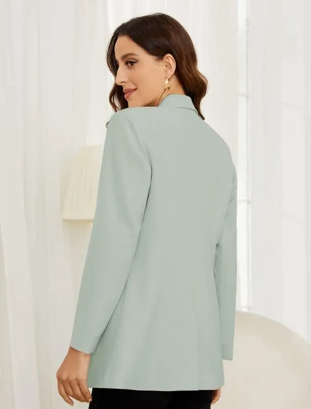 PLOYDIEN Classic Long Blazer Jackets for Women, Elegant Long Sleeve Blazers for Women, Perfect for Business & Casual Wear