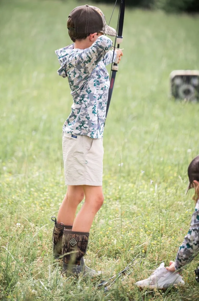 Pro Performance Hoodie Fishing Tee - Natural Camo
