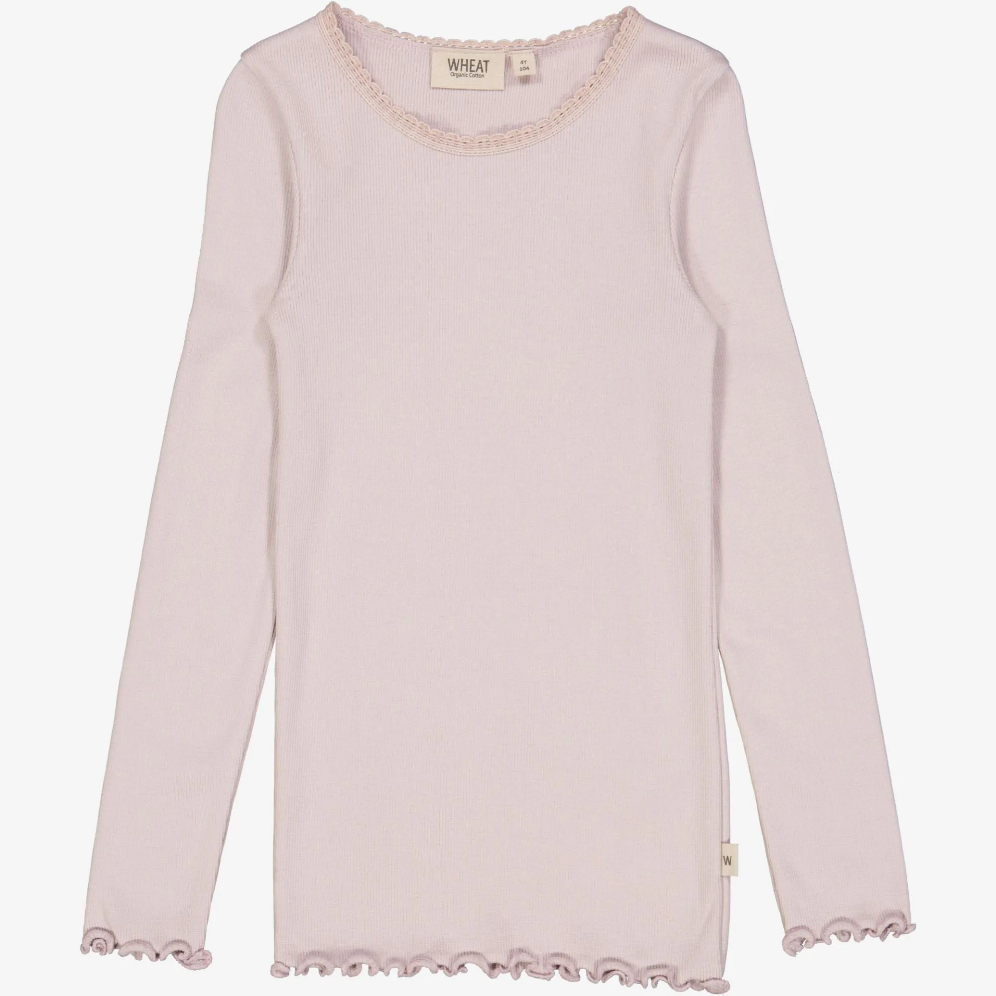 Rib T-Shirt Lace LS - soft lilac