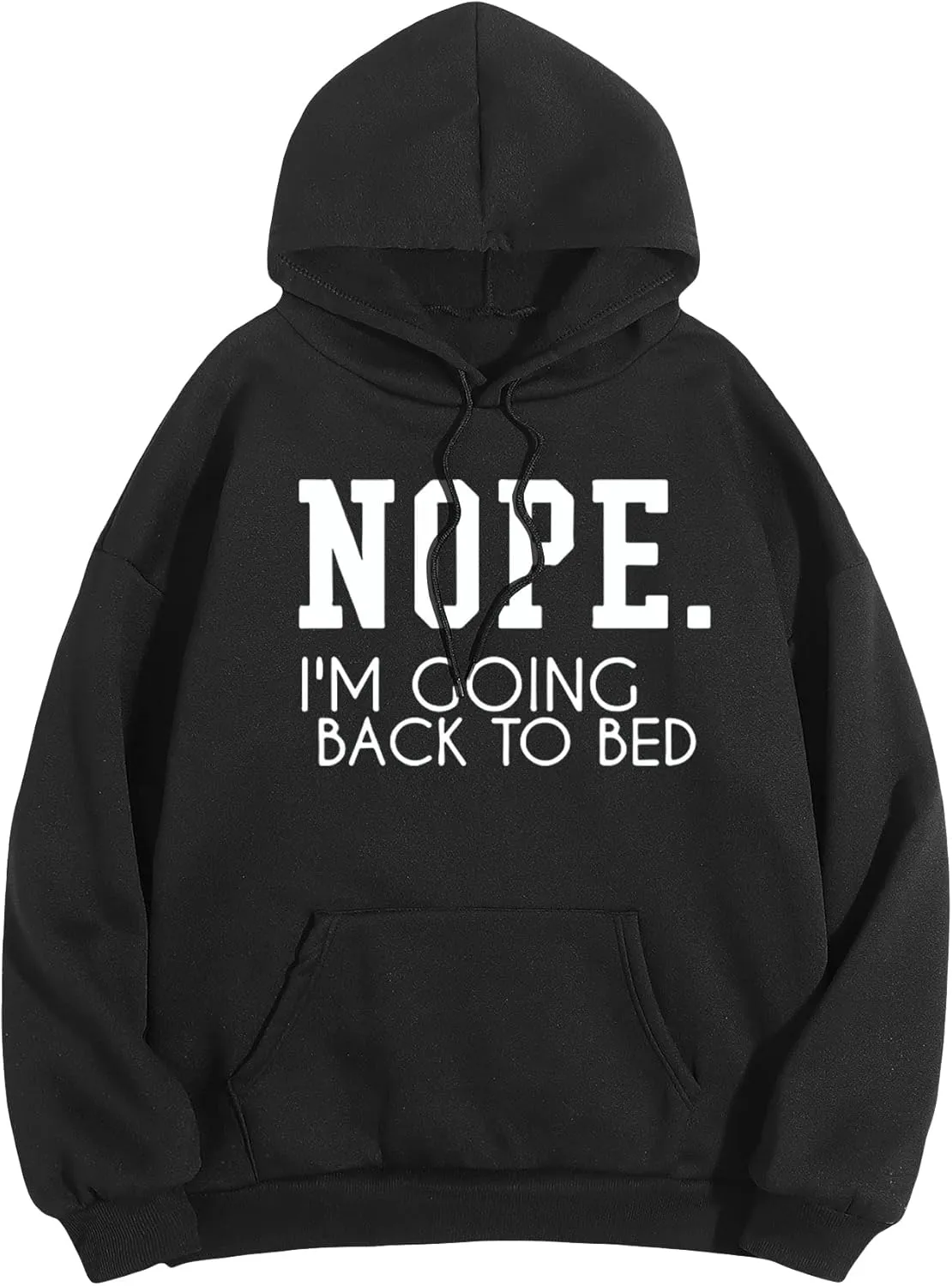 SHENHE Women's Slogan Letter Print Long Sleeve Hooded Sweatshirt Pullover Hoodie Tops