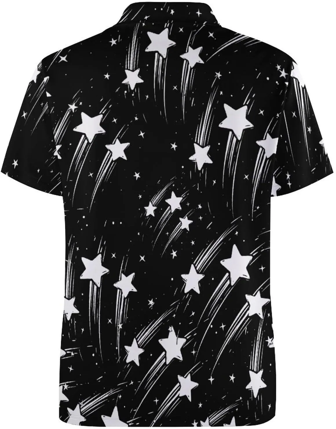 Shooting Stars Mens Polo Shirts Quick Dry Short Sleeve T-shirts Slim Tennis Collared Tees Tops