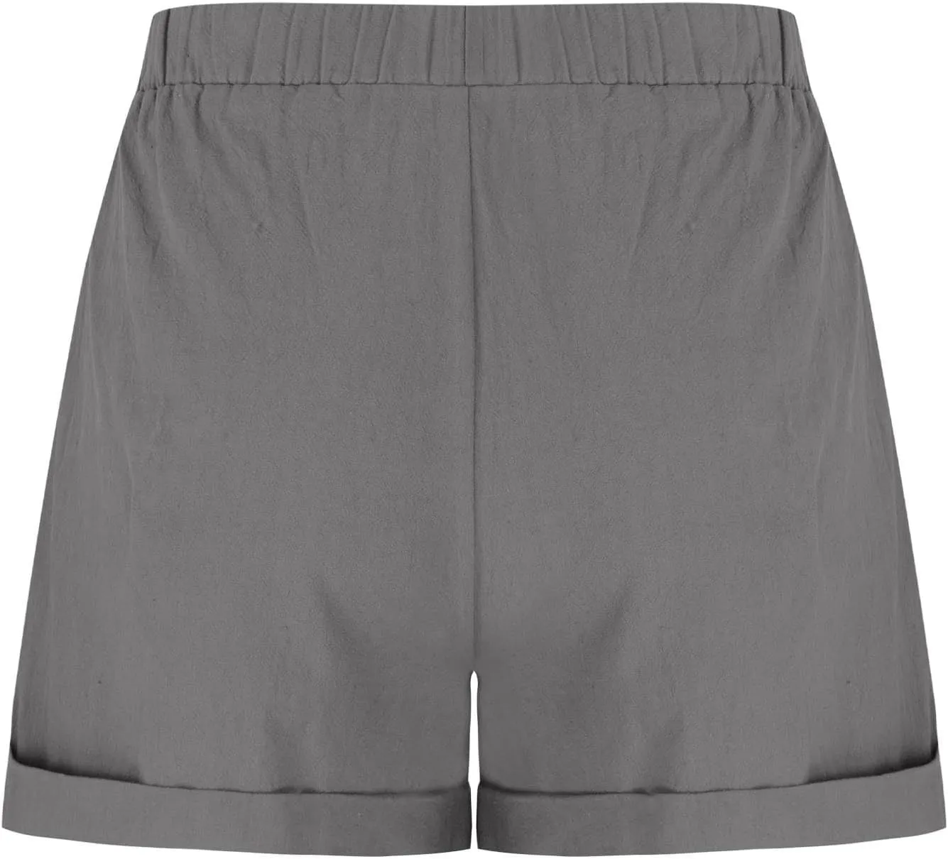 Shorts for Women Summer Drawstring Elastic High Waisted Wide Leg Casual Loose Cuffed Hem Work Shorts with Pockets