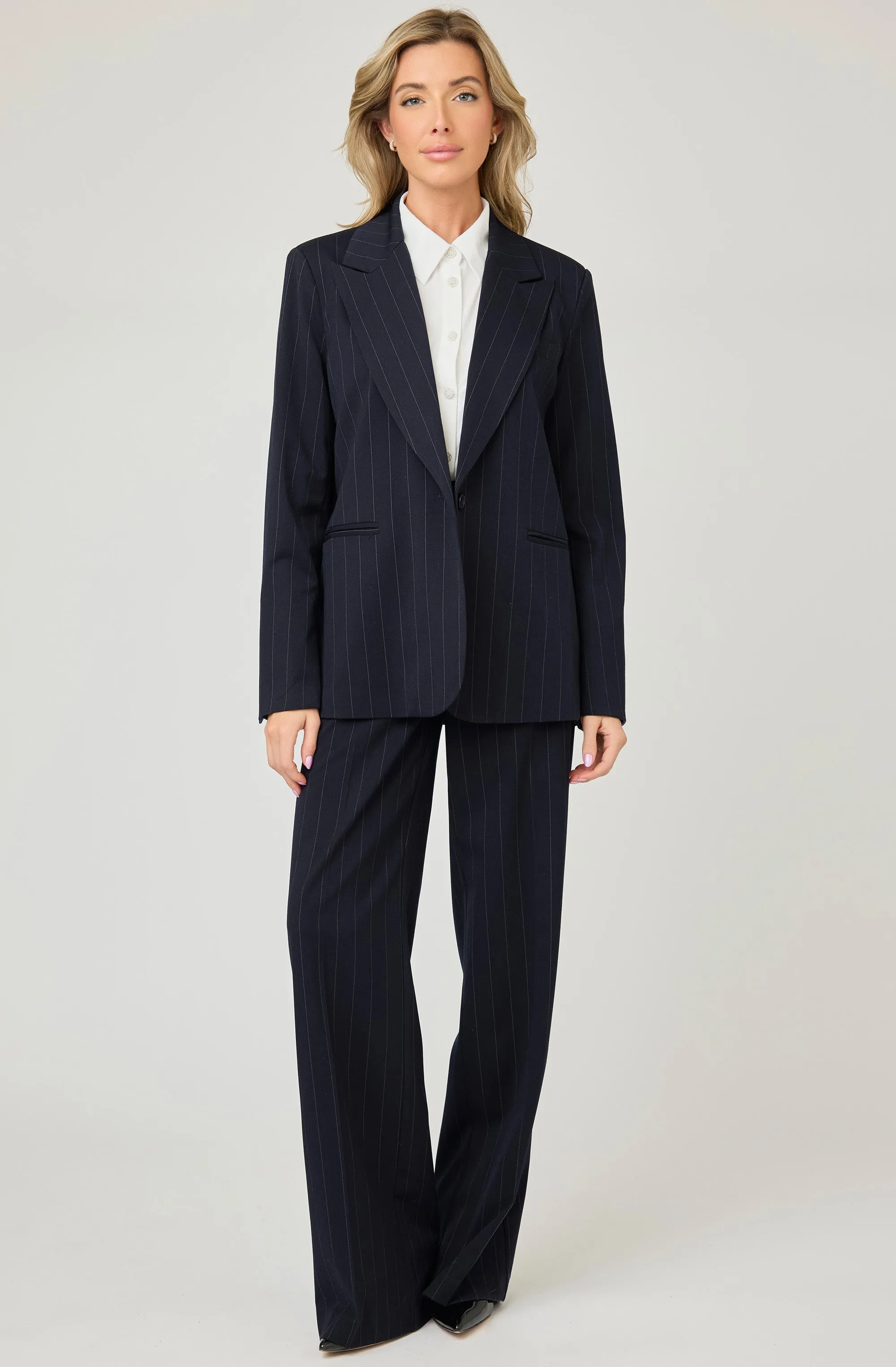 Structured Pinstriped Jacket