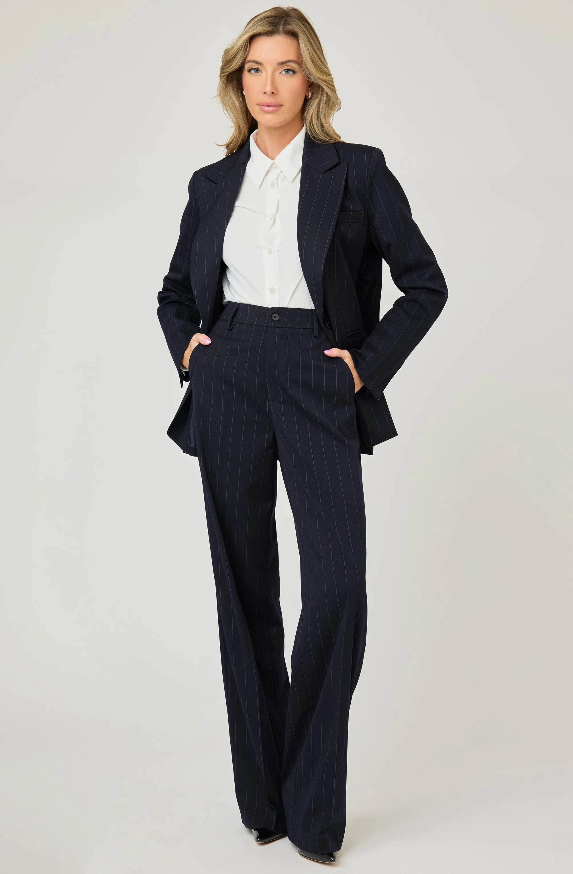Structured Pinstriped Jacket