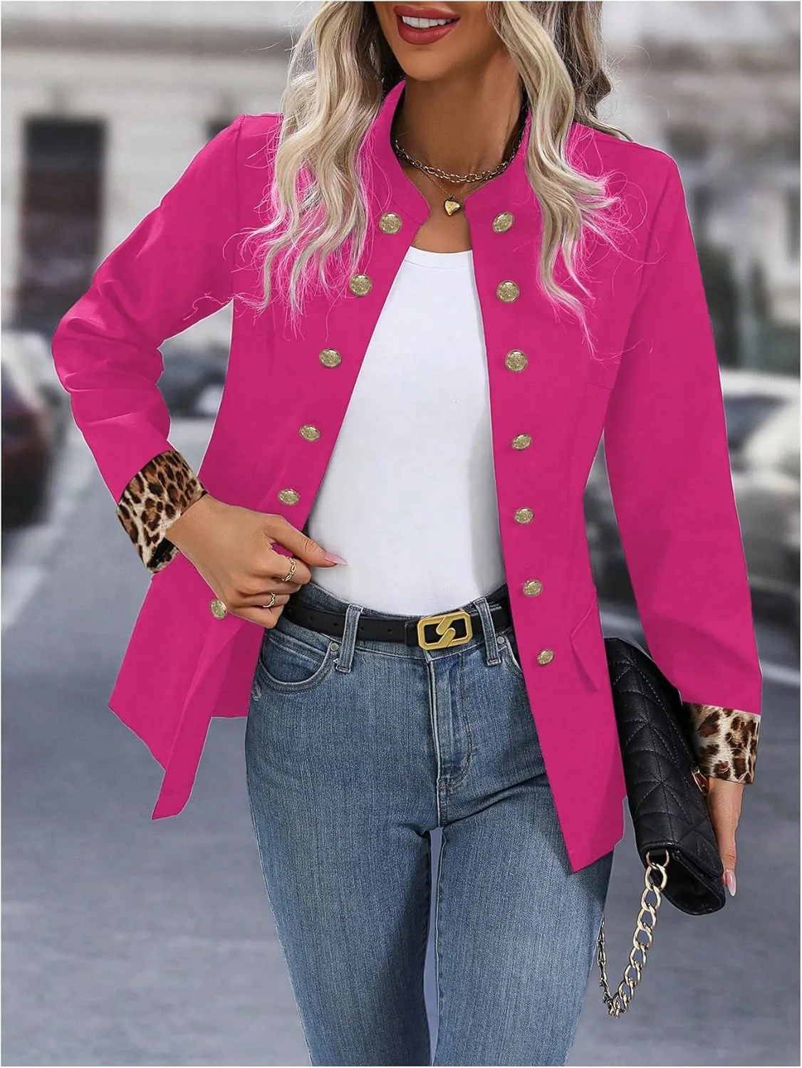 SweatyRocks Women's Casual Blazers Button Open Front Lightweight Work Office Suit Jackets Blazer