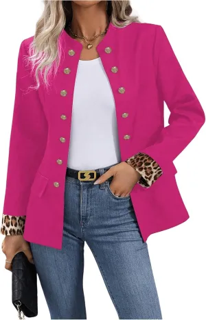 SweatyRocks Women's Casual Blazers Button Open Front Lightweight Work Office Suit Jackets Blazer
