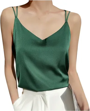 Tank Tops for Women 2025 Fashion Silk Satin Camisole Sexy Summer Spaghetti Strap Tops Loose Comfy Sleeveless Tanks