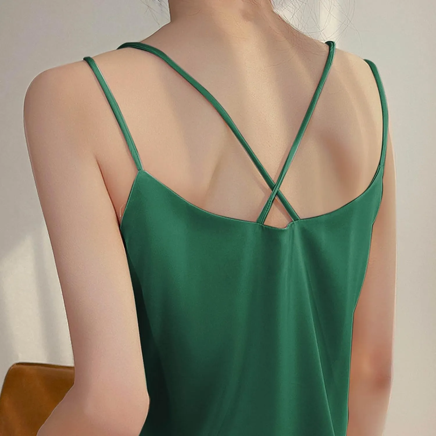 Tank Tops for Women 2025 Fashion Silk Satin Camisole Sexy Summer Spaghetti Strap Tops Loose Comfy Sleeveless Tanks