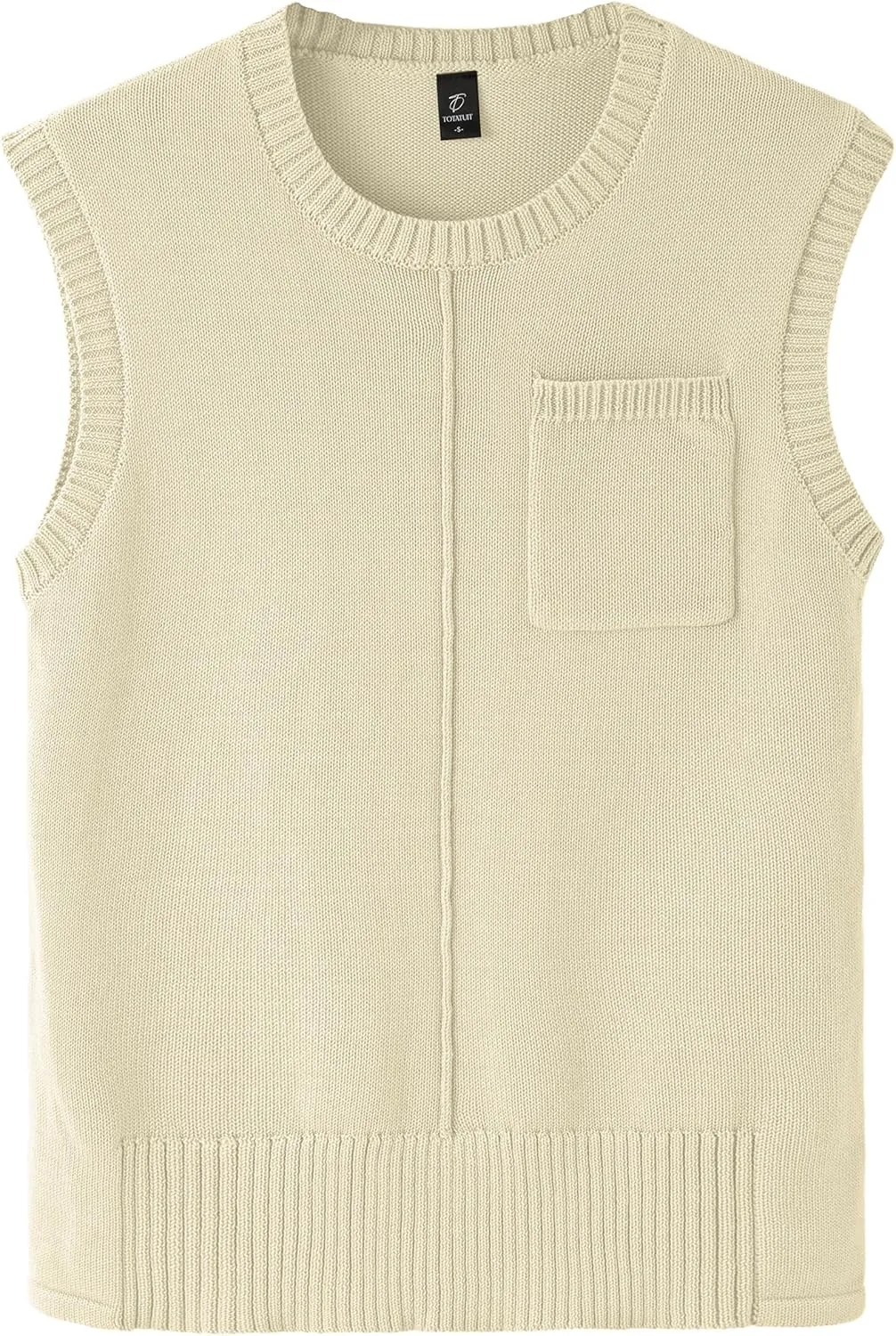 Totatuit Women's Crew Neck Sleeveless Sweater Vest with Pockets 2025 Trendy Ribbed Knit Casual Pullover Tank Tops S-XXL