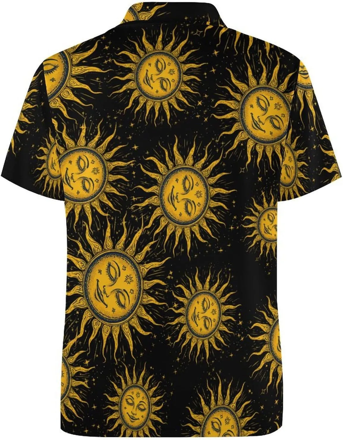 Vintage Sun Art Mens Polo Shirts Quick Dry Short Sleeve T-shirts Slim Tennis Collared Tees Tops