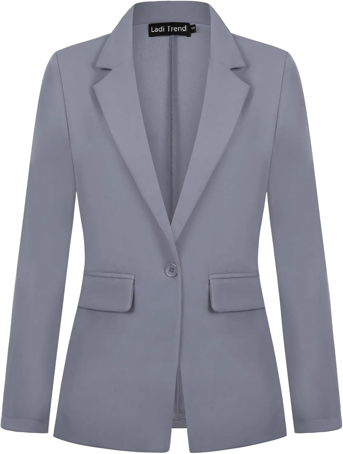 Womens Blazer One Button Jacket Suits Notched Lapel Casual Work Office Long Sleeve Blazer with Pockets