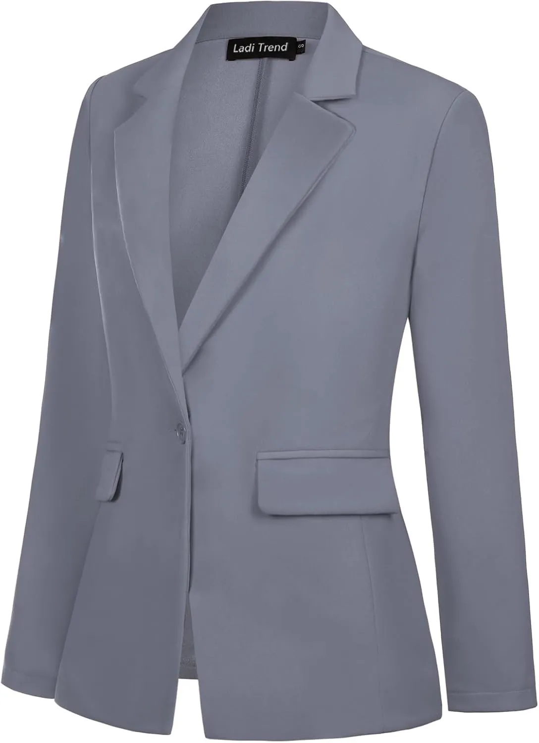 Womens Blazer One Button Jacket Suits Notched Lapel Casual Work Office Long Sleeve Blazer with Pockets