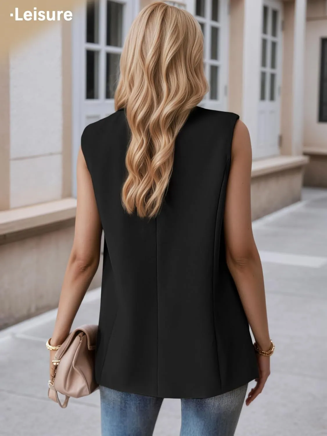 Women's Sleeveless Vest Tops 2025 Summer Fully-Lined Fashion Lightweight Open Front Casual Work Office Blazers with Pockets